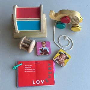 Lovevery Items, Senser Play Guide Guide, Wooden Pull-Along Elephant 5-6 months